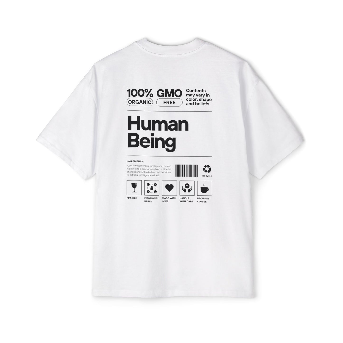 100% Human Being Heavy Oversized T-shirt